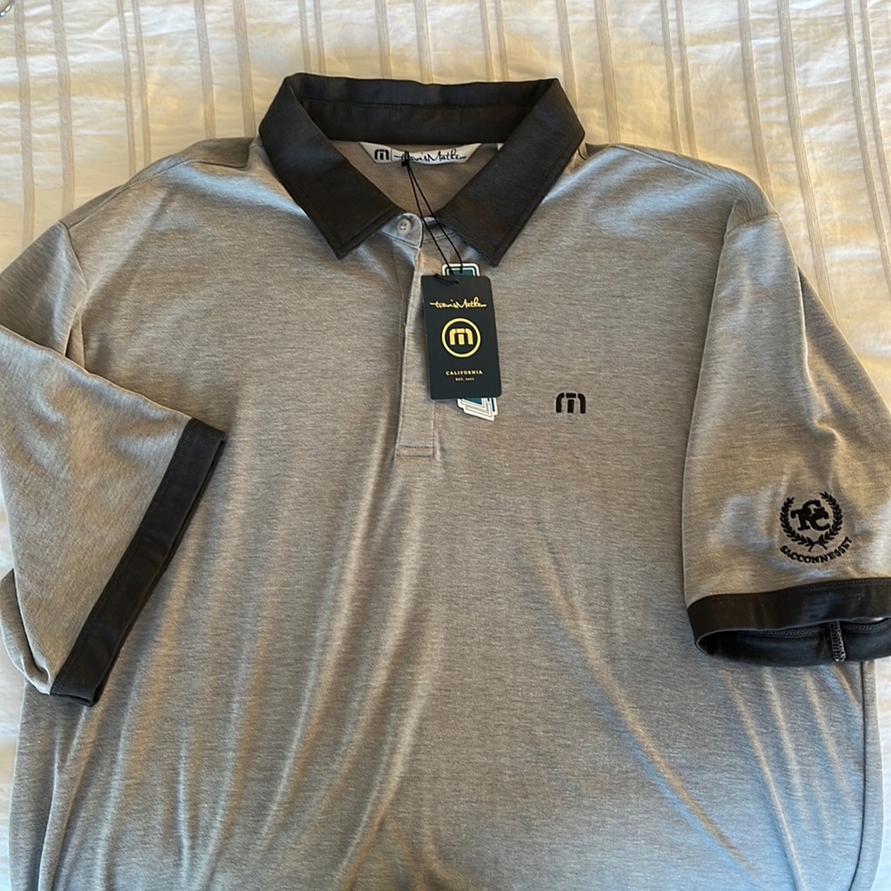 Nwt grey and black Travis Mathew golf shirt